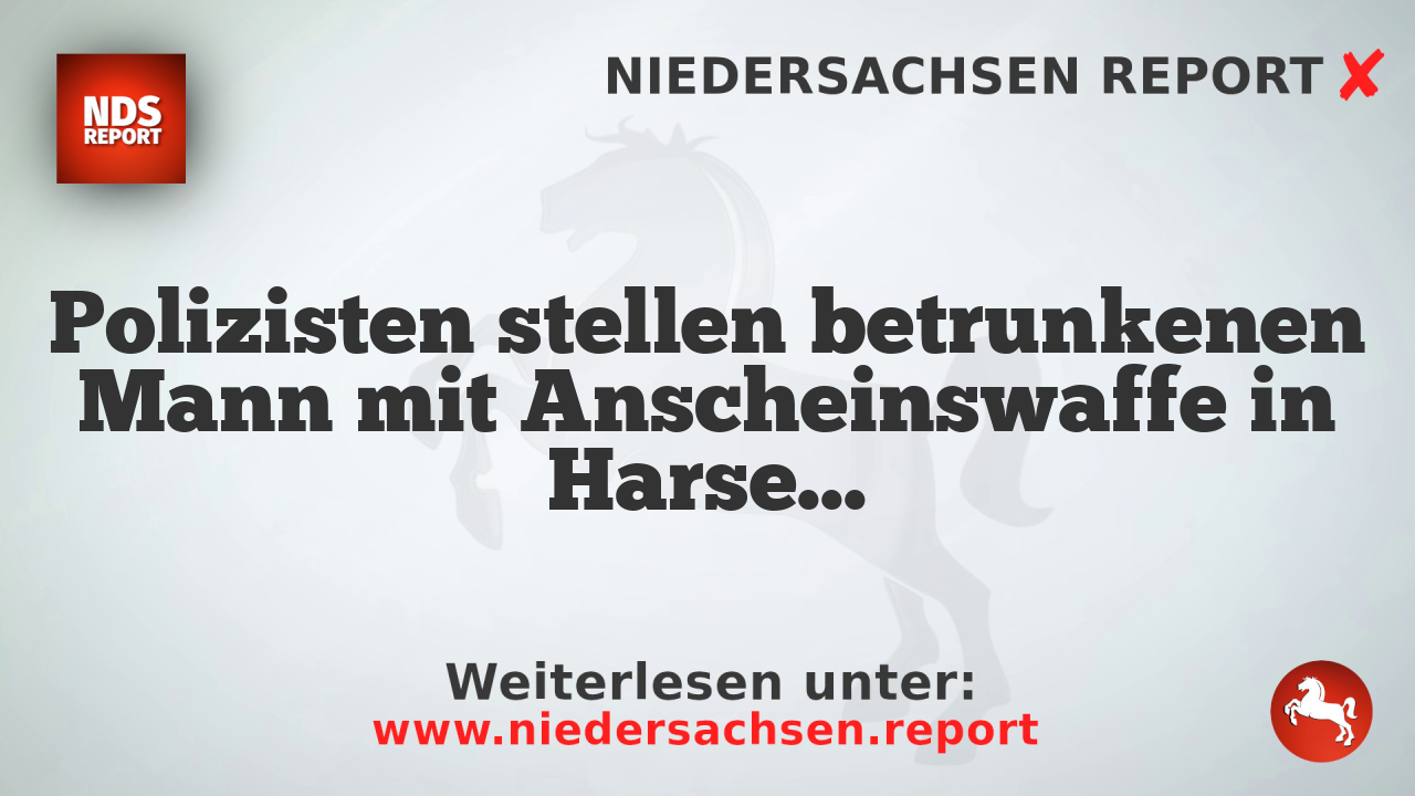 Polizisten stellen betrunkenen Mann mit Anscheinswaffe in Harsefeld fest