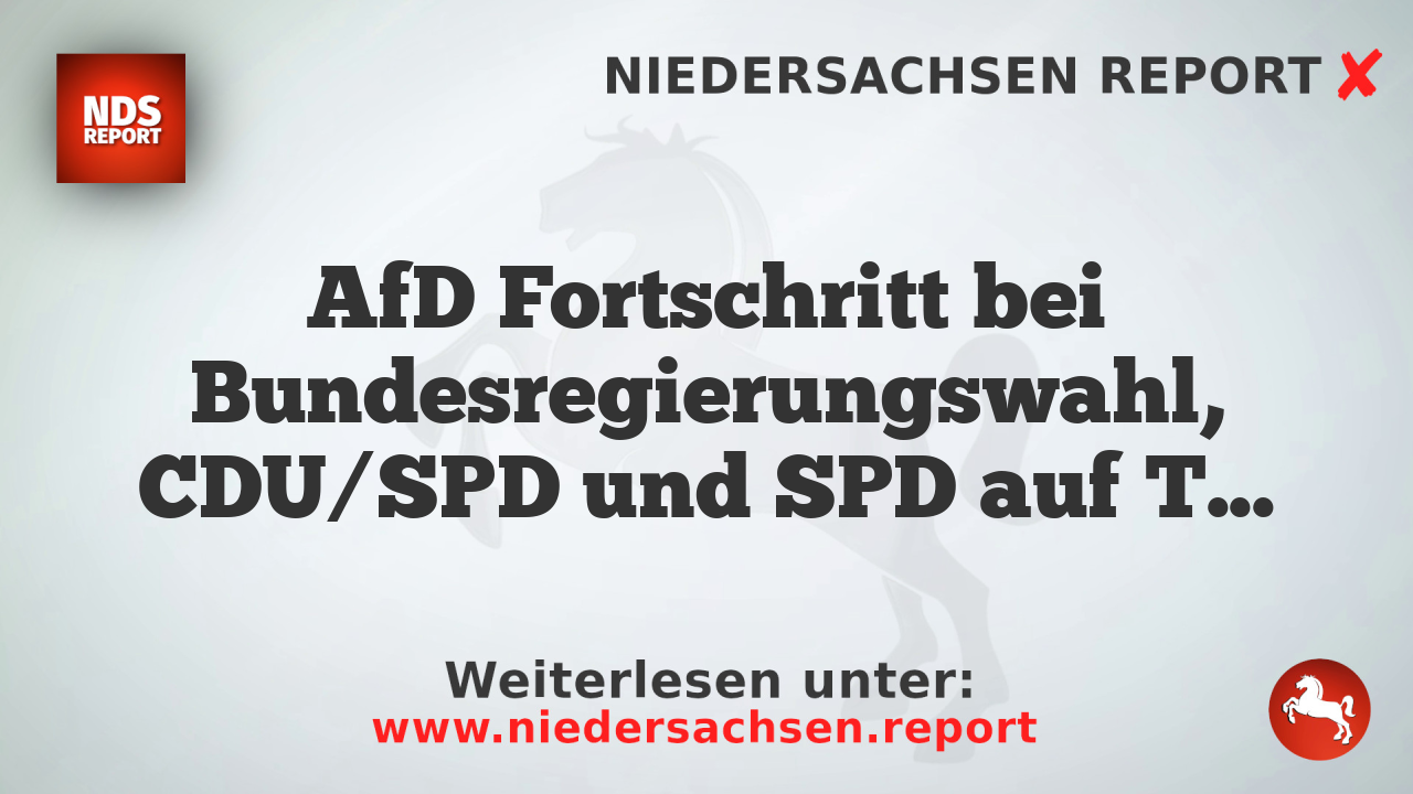 AfD Fortschritt bei Bundesregierungswahl, CDU/SPD und SPD auf Tiefststand