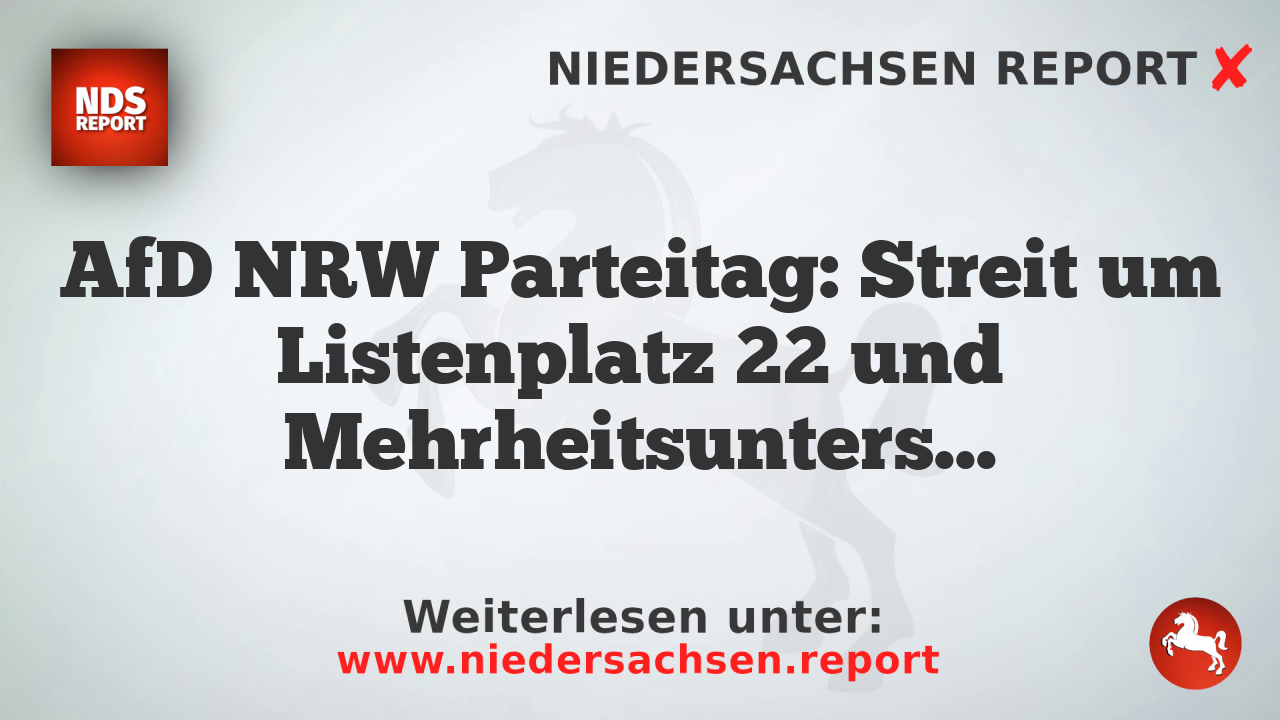 AfD NRW Parteitag: Streit um Listenplatz 22 und Mehrheitsunterschiede zwischen Lagern