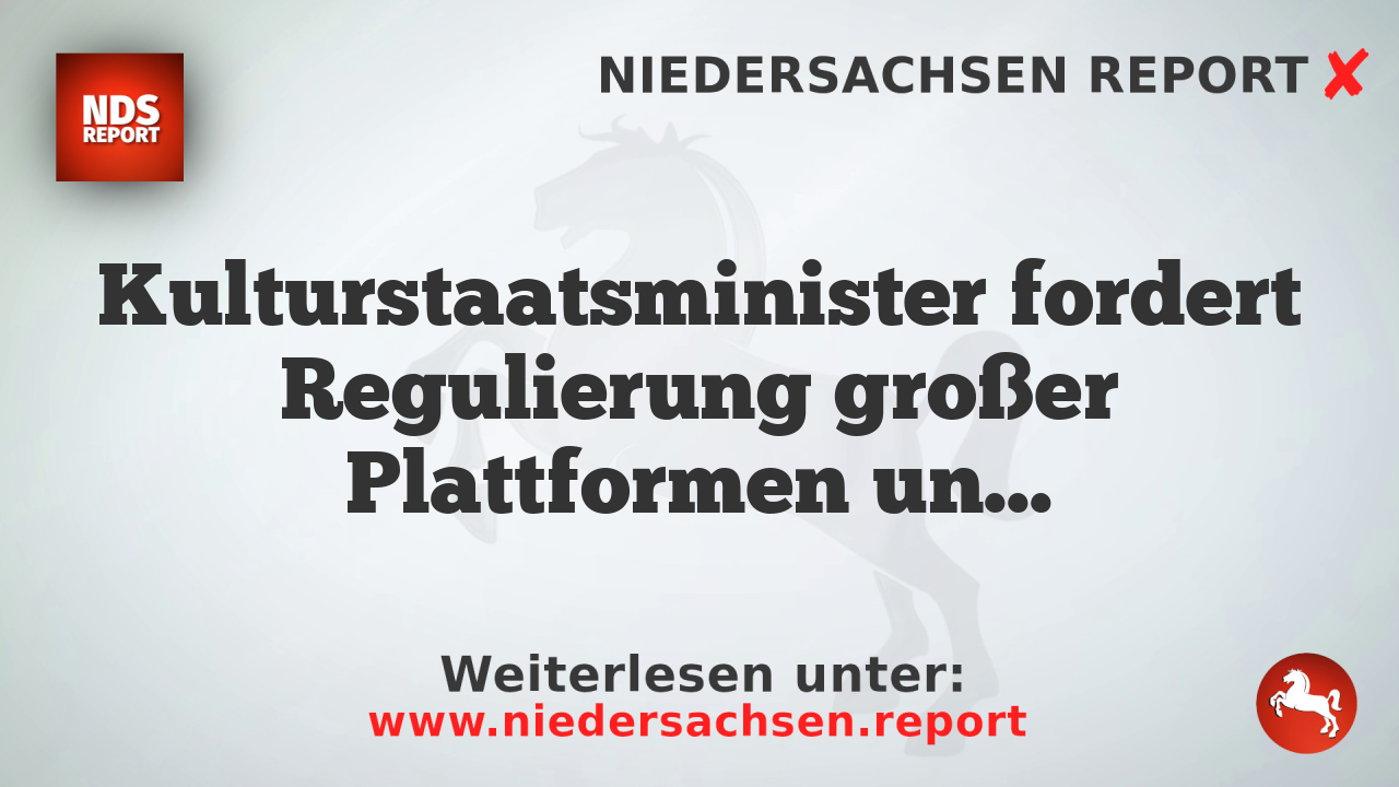 Kulturstaatsminister fordert Regulierung großer Plattformen und mehr Medienabgabe