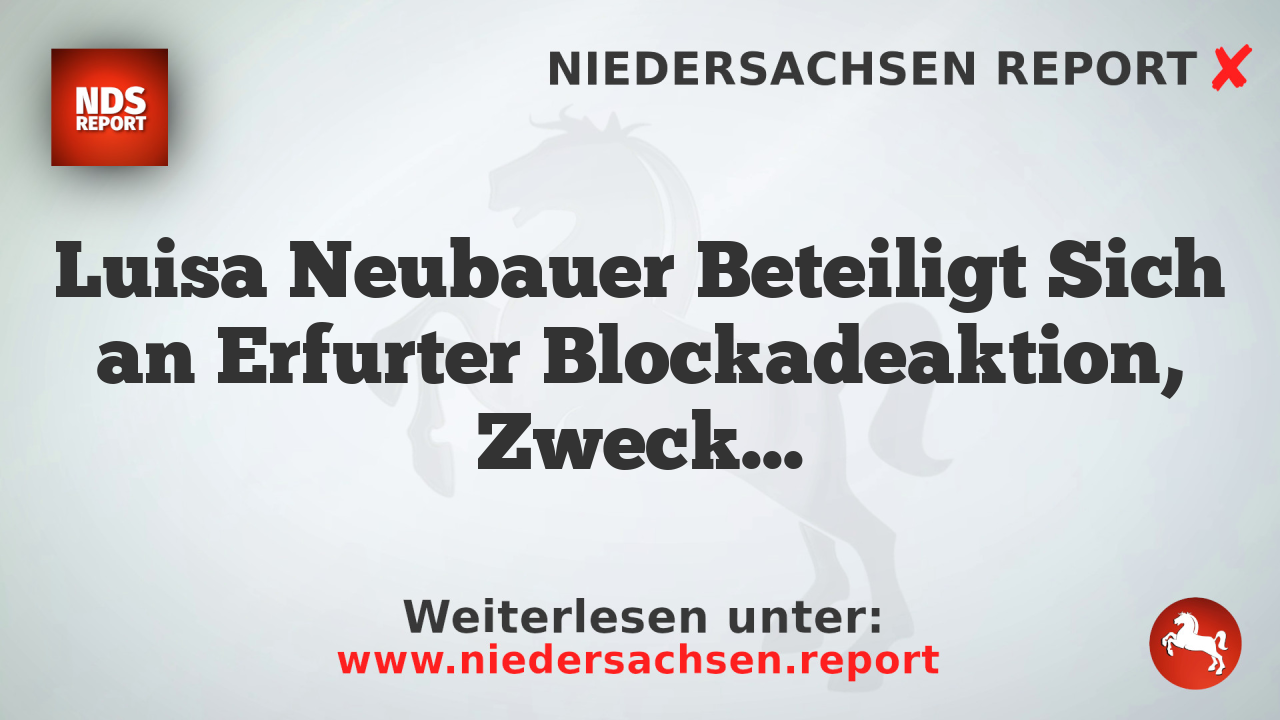 Luisa Neubauer Beteiligt Sich an Erfurter Blockadeaktion, Zweck Vorwiegend Medienwirksamkeit